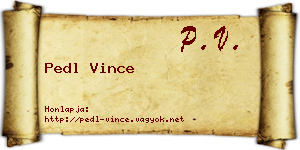 Pedl Vince névjegykártya